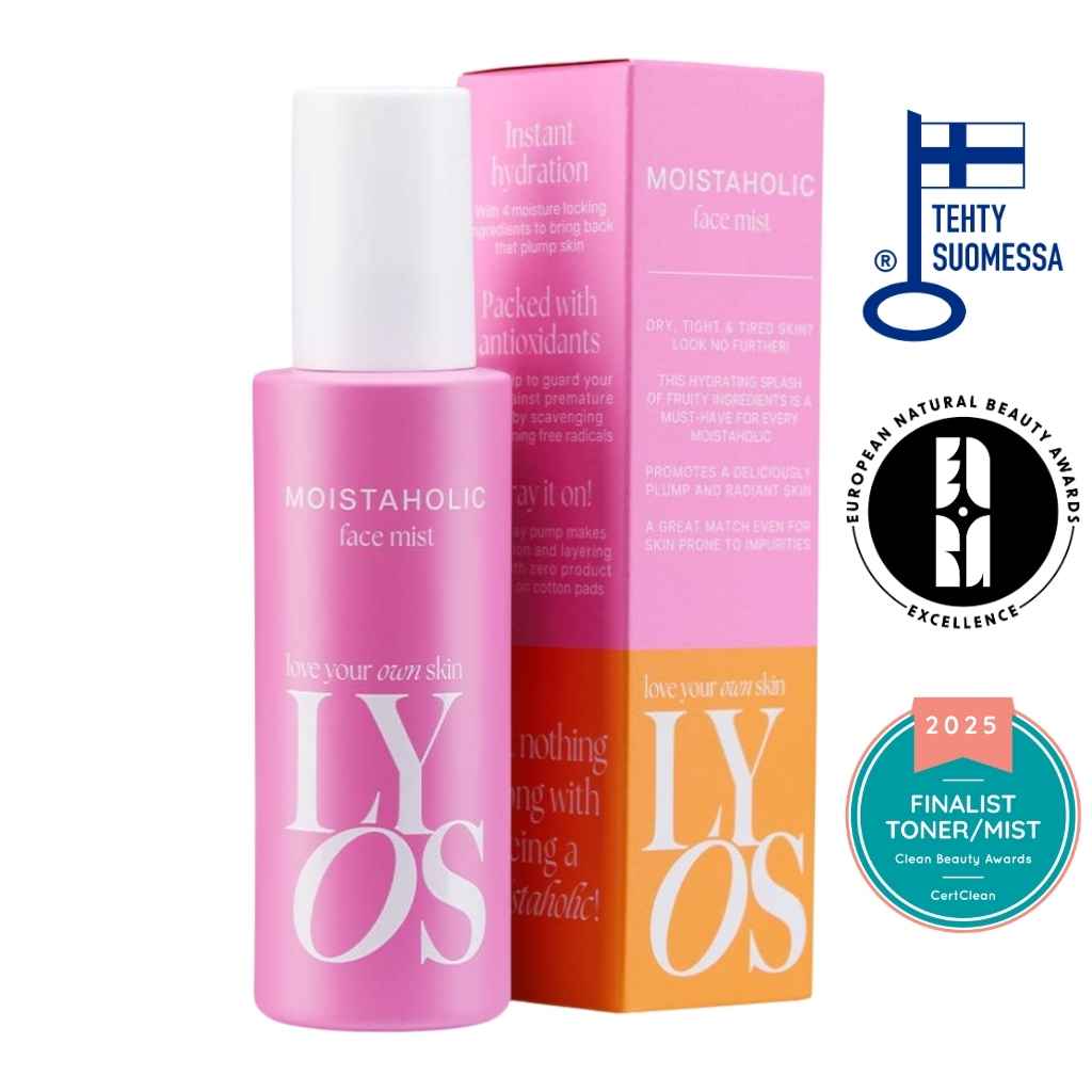 Kasvovesi LYOS Moistaholic Face Mist European Natural Beauty Awards Excellence voittaja 2025