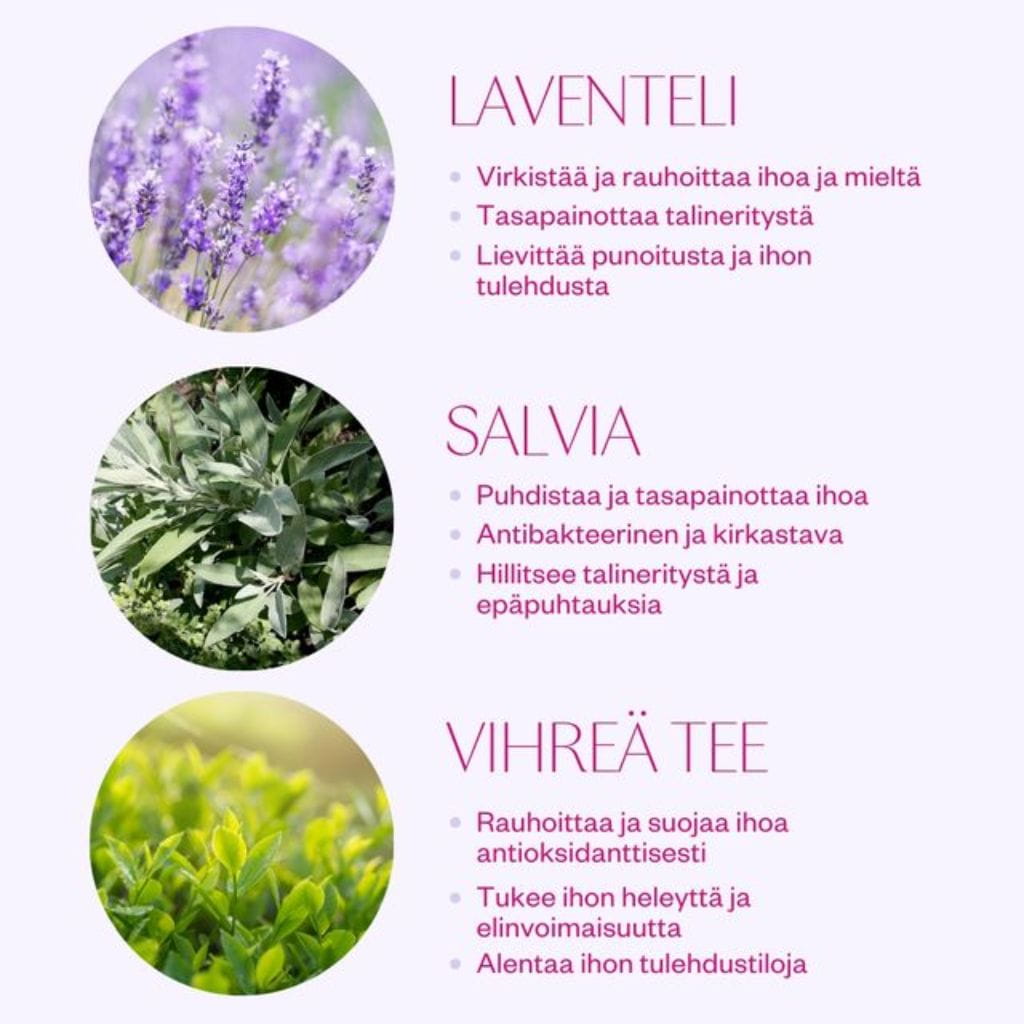 Kasvovesi epäpuhtaalle iholle Flow Cosmetics Sage & Lavender 100ml