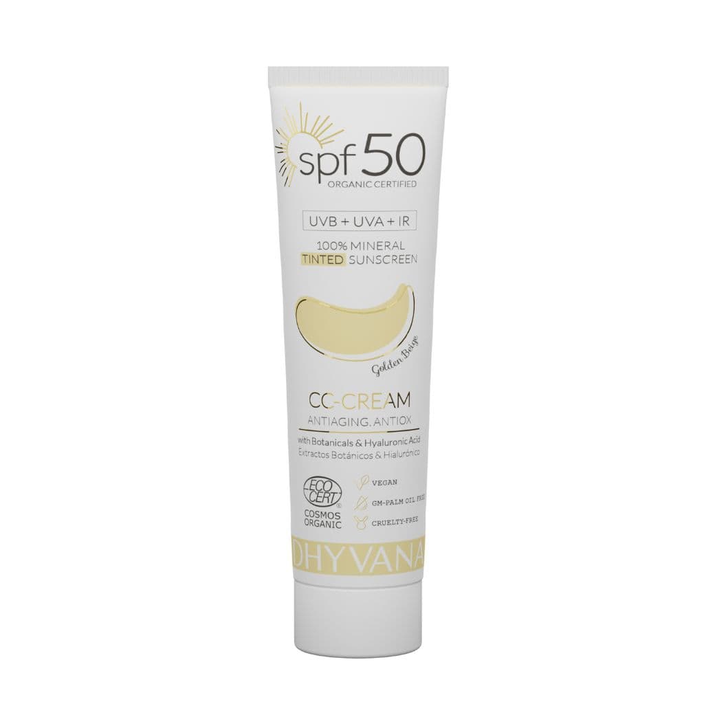Dhyvana aurinkovoide kasvoille SPF 50, Golden Beige