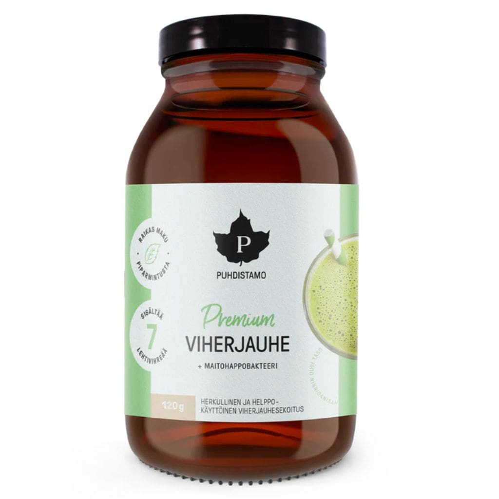Puhdistamo Premium viherjauhe + maitohappobakteeri 120g